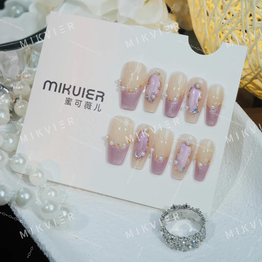 MIKVIER/蜜可薇儿【紫韵】轻奢高级显白定制美甲时尚设计穿戴甲