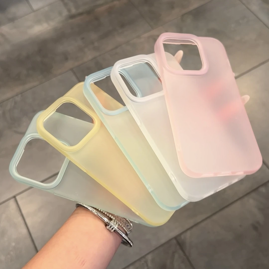 冰雾壳彩色半透适用iPhone15苹果13promax手机壳14/11闺蜜12软套