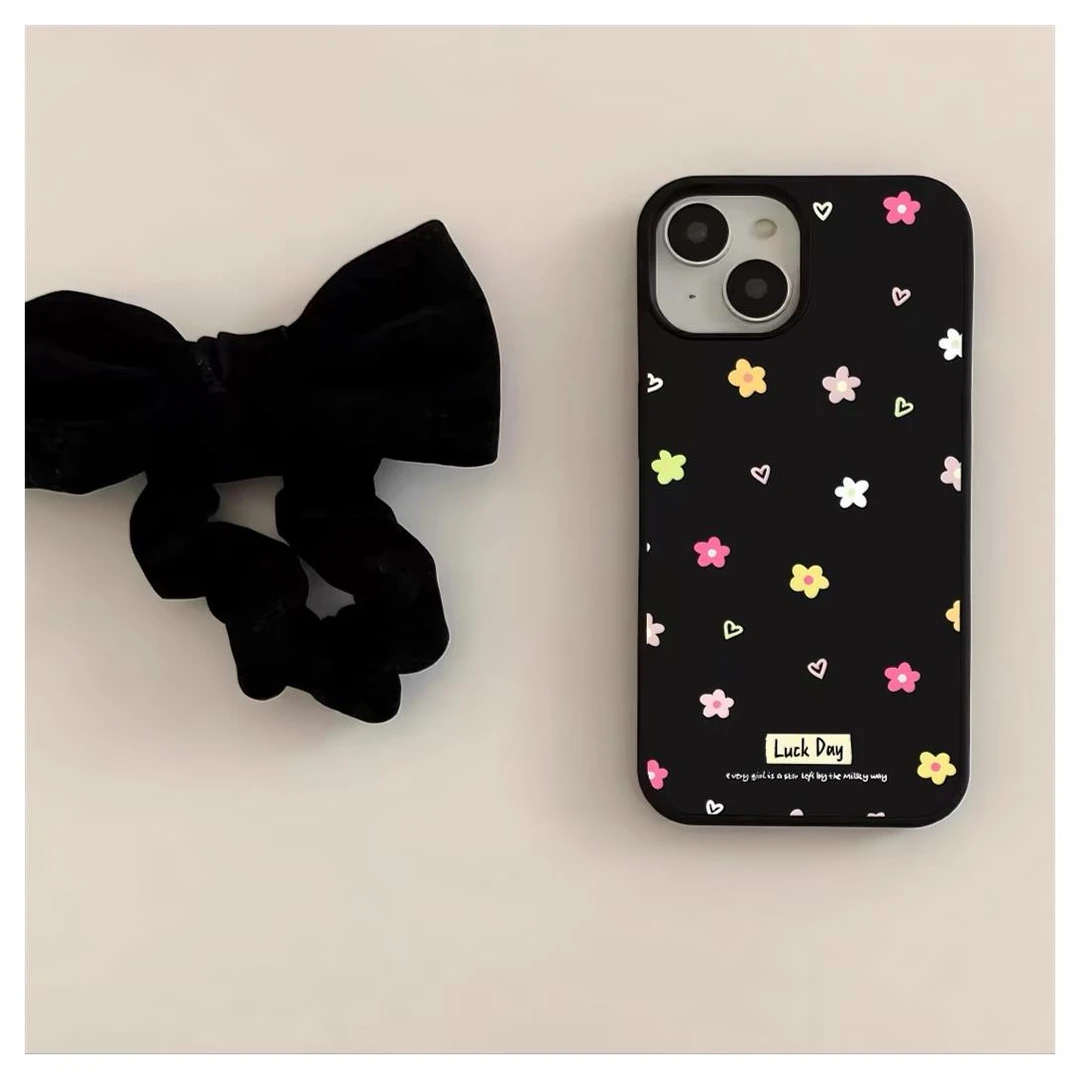 日韩ins风彩色花朵适用苹果16手机壳iPhone15promax小众13/14软12