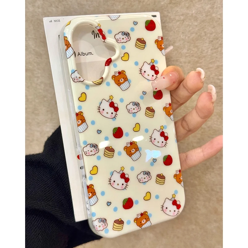 雅天立可爱凯蒂轻松熊适用iPhone13苹果16手机壳华为vivo小米oppo