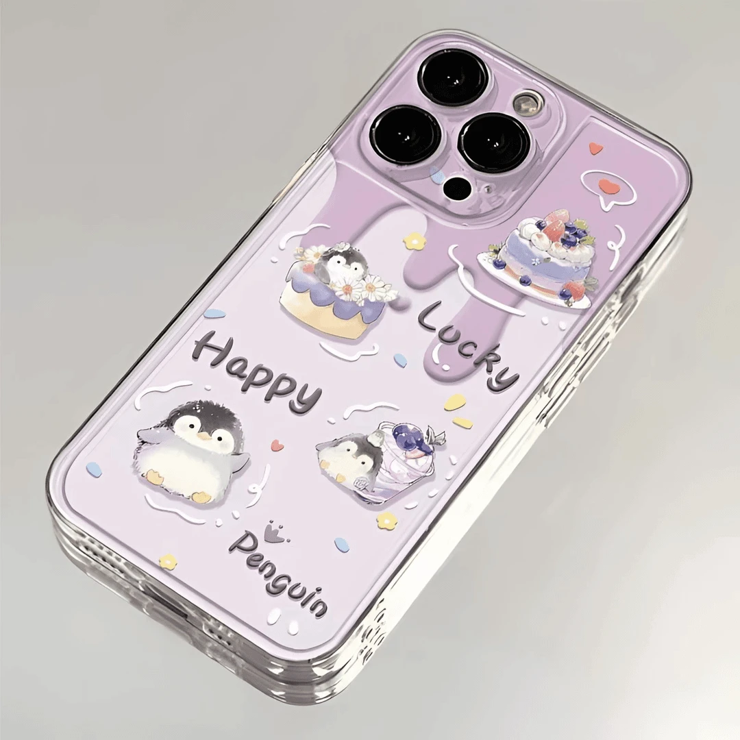 夏屿乐奶油小企鹅适用iPhone14苹果15软手机壳13华为vivo小米oppo