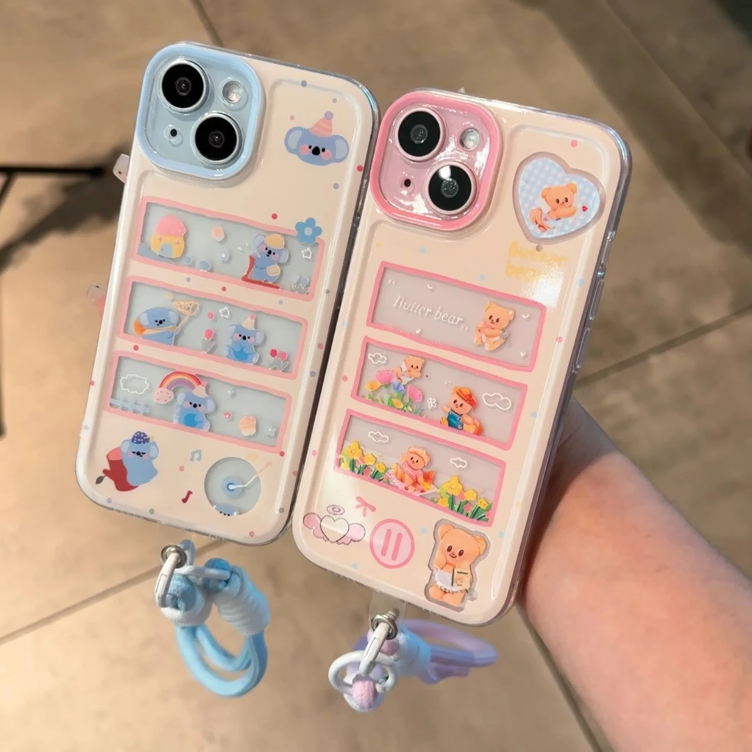 牛牛考拉小熊适用iPhone15苹果13手机壳14挂绳华为vivo小米oppo