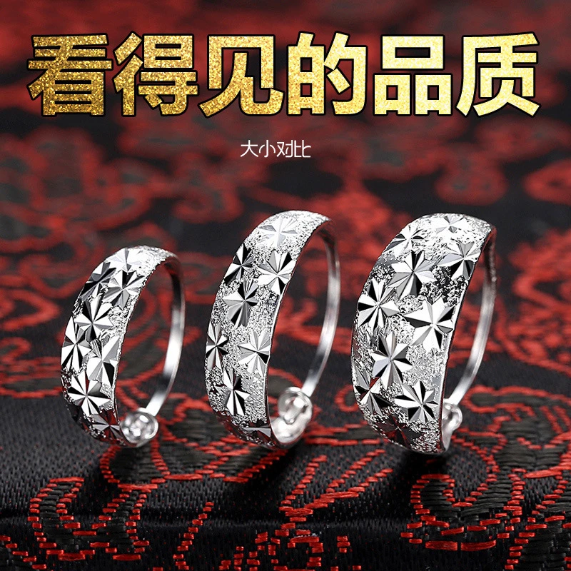 足银耳饰 足银中老年耳环耳圈耳饰品气质老人妈妈耳坠百搭防过 敏