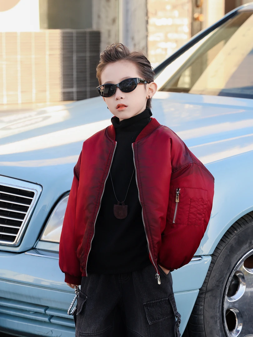 【版本答案】男童冬款外套加厚新年红色短款韩版精细做工保暖防寒