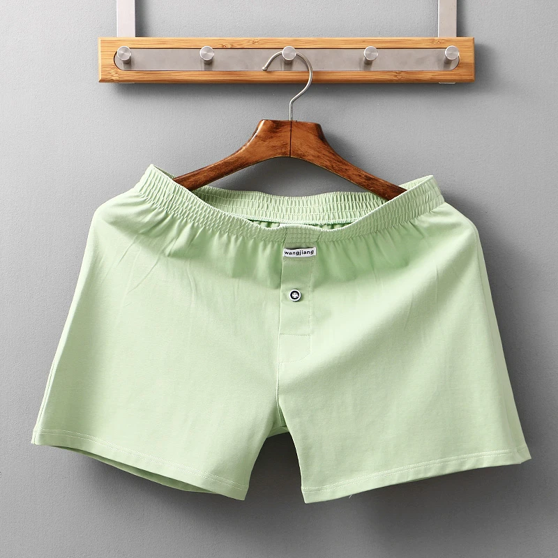 男士内裤男家居裤棉质宽松睡裤弹力宽松时尚四角裤夏季透气平角裤