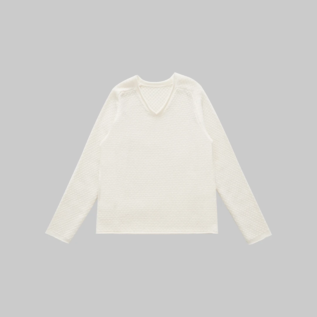 【皓皓】 V领气质秋冬百搭长袖通勤羊毛衫28163