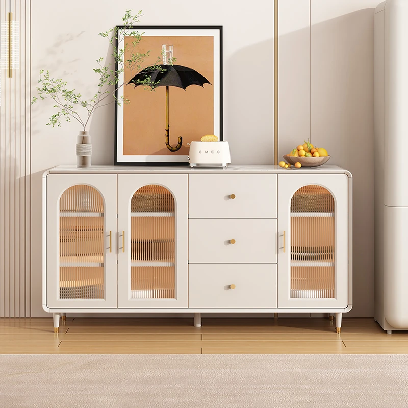 GULEJAR/顾乐家家用餐厅现代轻奢简约钢化玻璃多功能大容量餐边柜