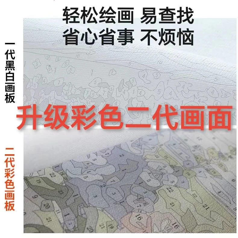 【直播拆盒3】diy数字油画手绘油画手工填色涂鸦治愈礼物房间装饰画