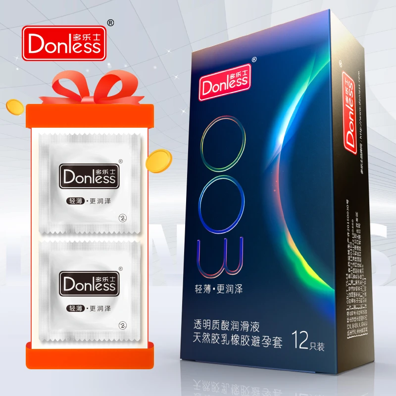DONLESS/多乐士水柔003玻尿酸薄温泉套男用安全套天然胶乳橡胶避孕套