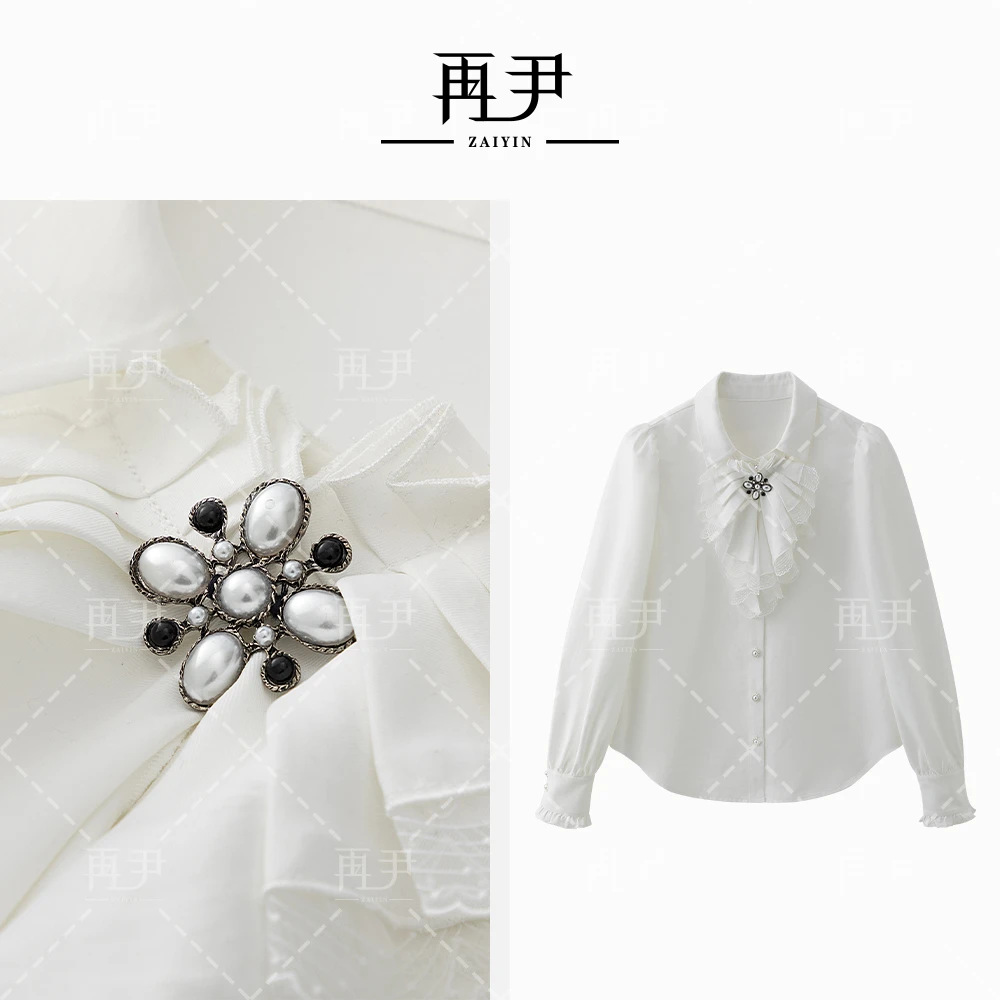 【沐光】小众设计师显瘦定制轻奢法式衬衫上衣GY24DT071135