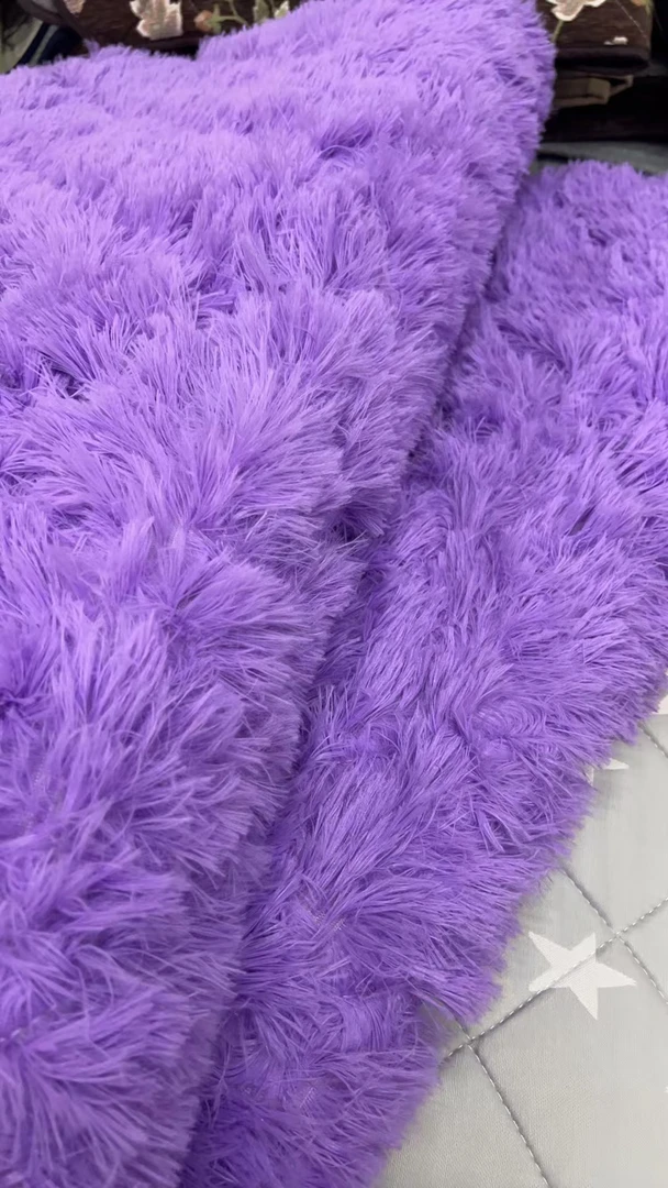 80*200约绗缝紫色长毛 地毯地垫 微瑕 家用客厅卧室阳台花色高端