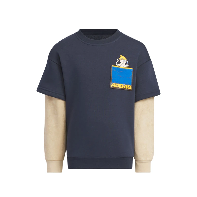 adidas/阿迪达斯儿童24秋冬男小童加绒保暖假两件运动卫衣JJ4956