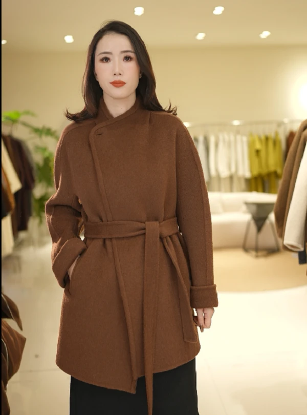 【赛姐高奢】骆驼绒大衣气质时尚休闲百搭宽松秋冬1612