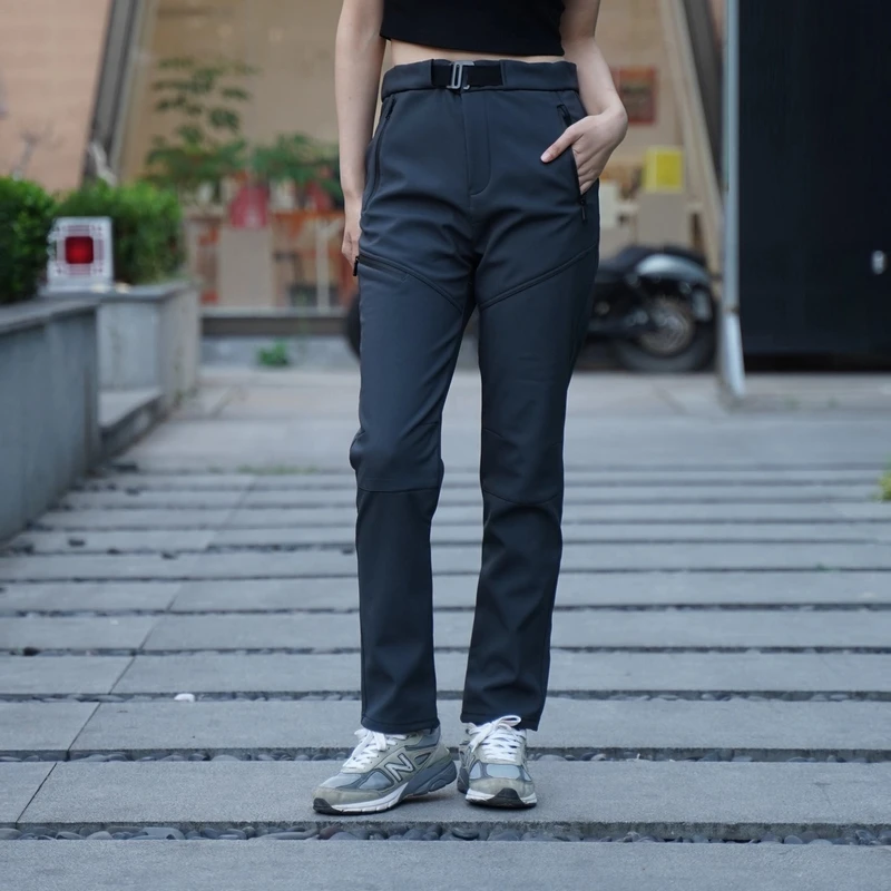 041户外冲锋裤情侣款登山露营女款加绒加厚保暖登山裤防寒