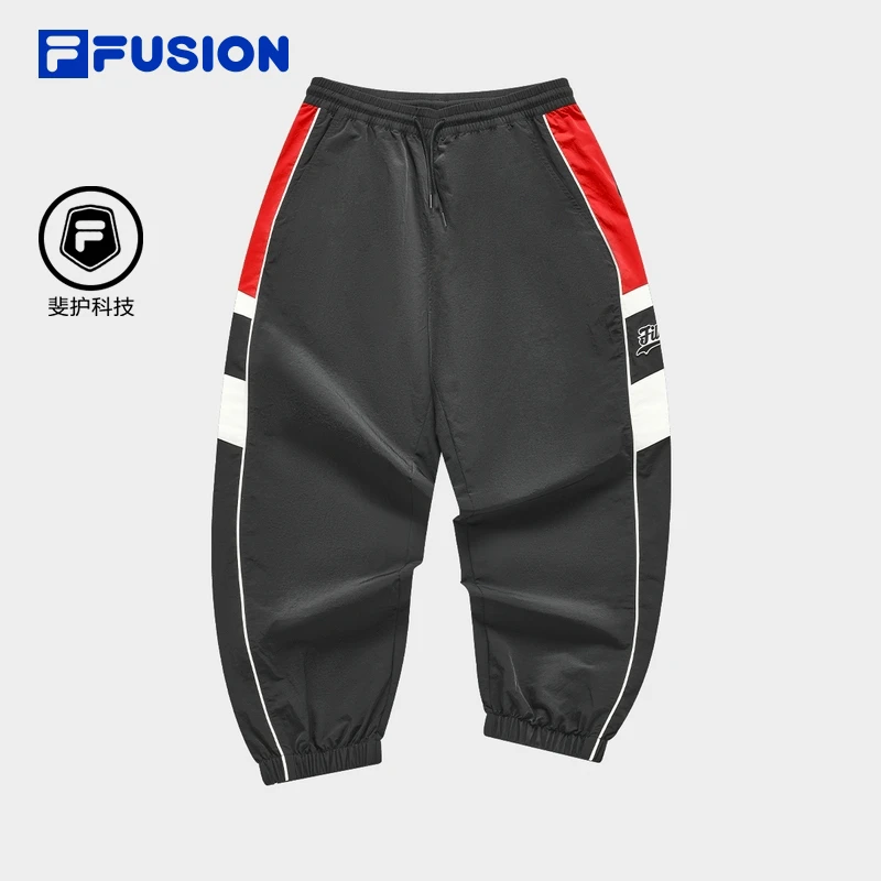 FILA斐乐潮牌梭织运动裤男子2024新款宽松束脚休闲裤T11M422806