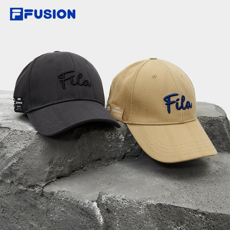 FILA FUSION潮流情侣球帽时尚百搭休闲字母刺绣鸭舌帽T13U343203