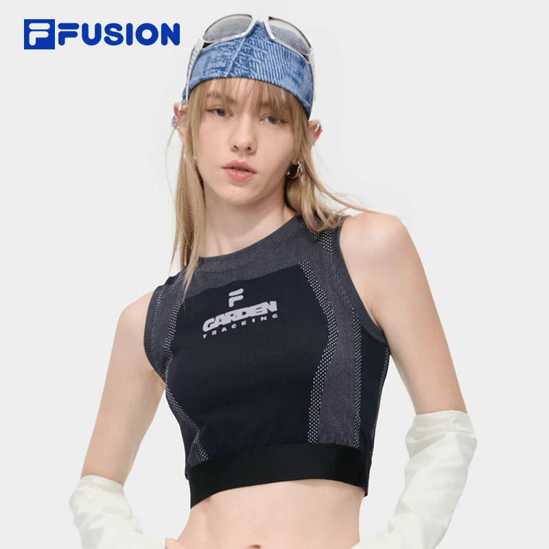 FILA斐乐潮牌女装【无袖背心】外穿修身短款辣妹运动上衣T11W431103