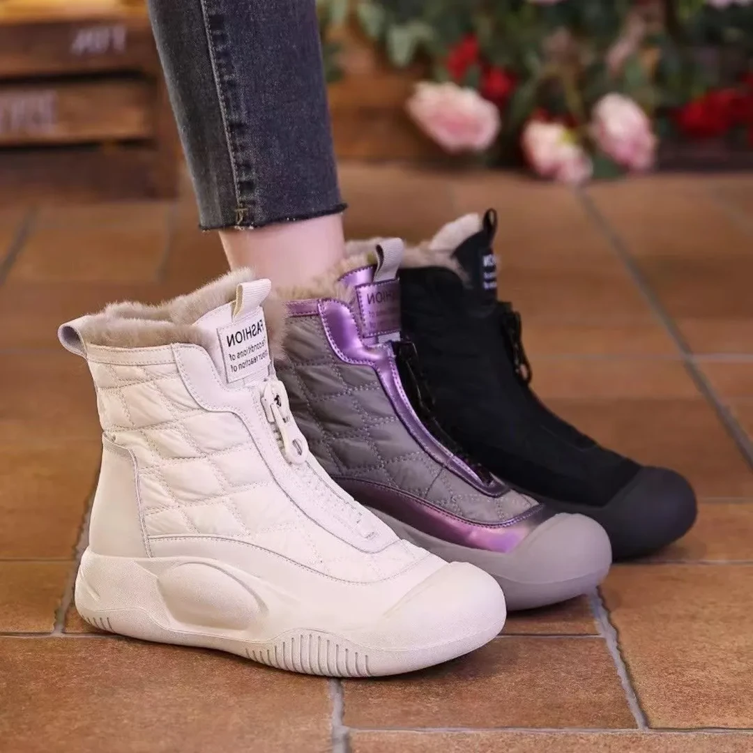 2024新款棉鞋休闲时尚雪地靴女冬季加绒加厚保暖靴子防水防滑厚底