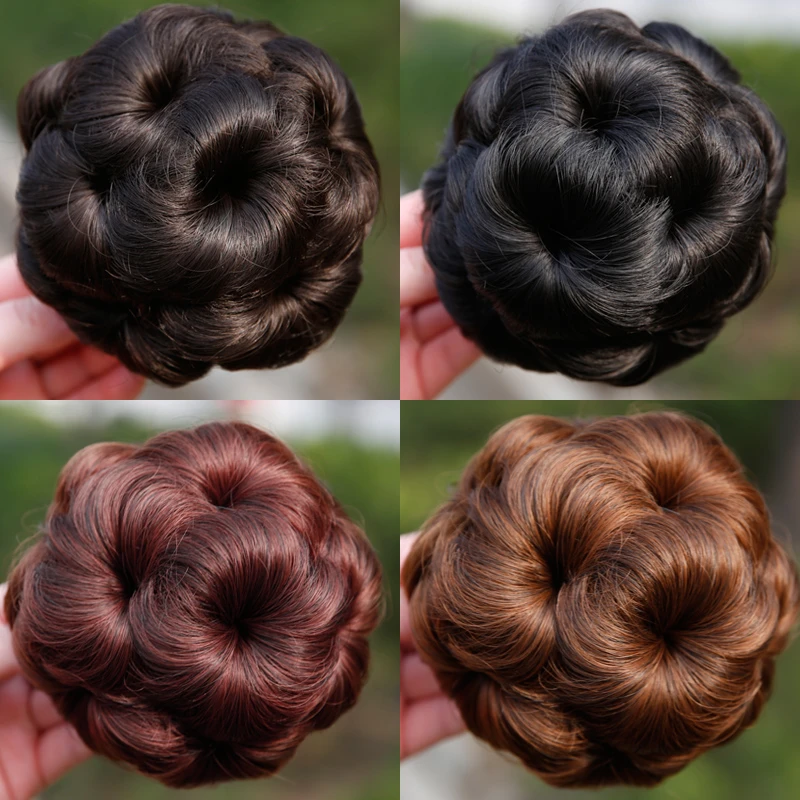 假发盘头花苞发饰九朵花爪夹发包假发圈女生盘发新娘丸子头造型