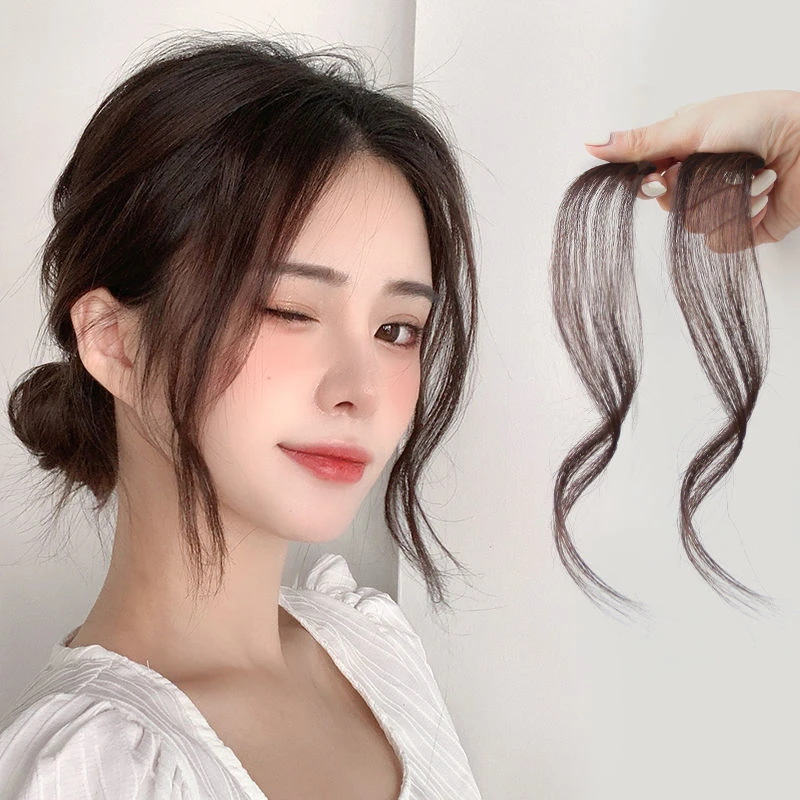 龙须浏海假发片女夏季中分假浏海自然前额网红潮流浏海八字浏海贴