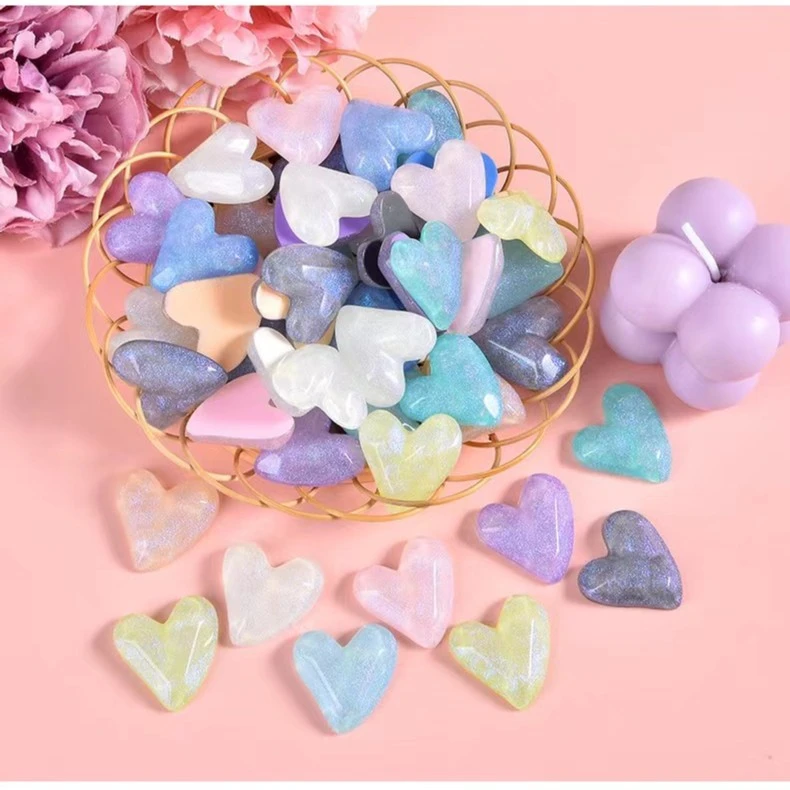 人鱼姬闪粉波浪爱心树脂配件