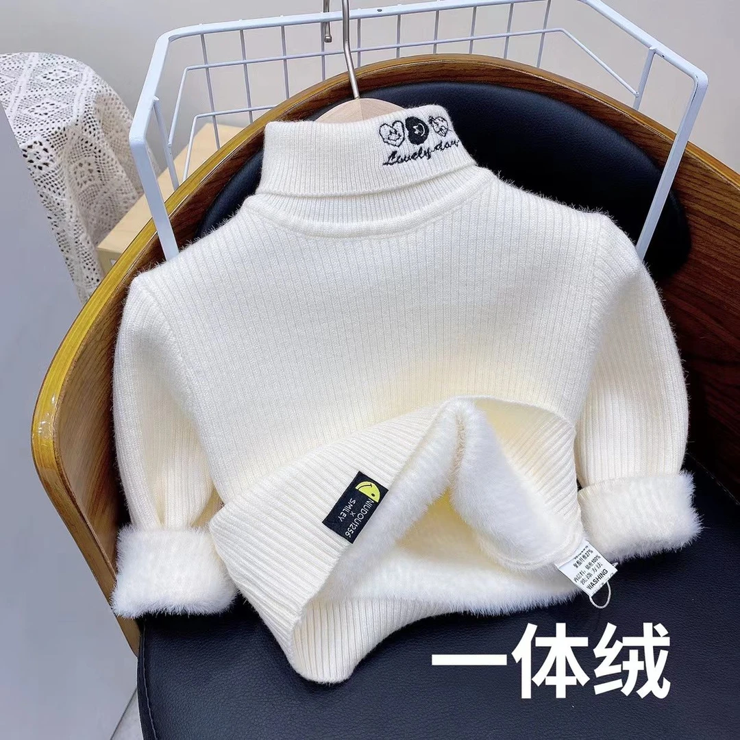 【小扬哥推荐】宝宝2023加厚一体绒高领毛衣男女宝宝加绒加厚打底