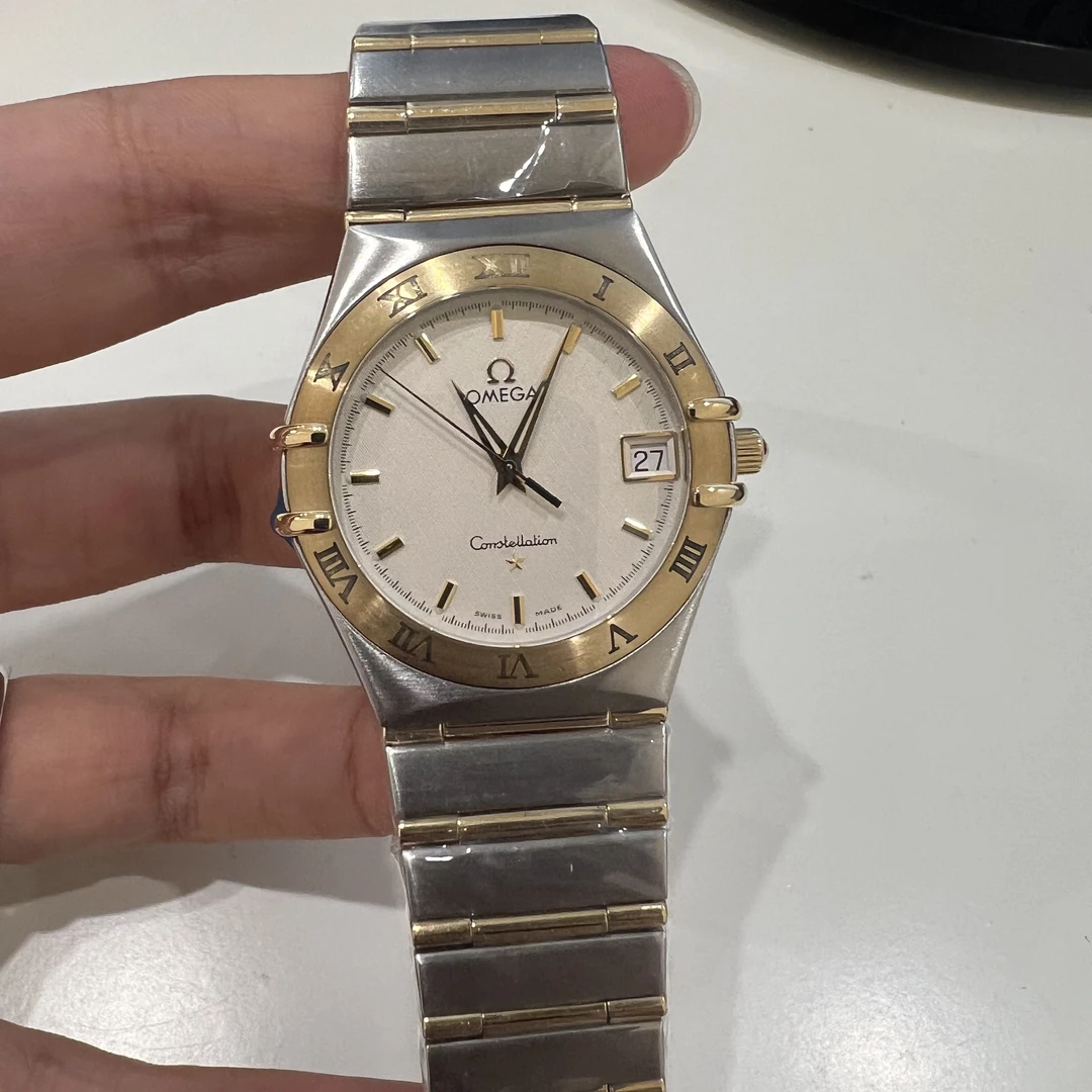95新 Omega/欧米茄 星座系列/33mm/石英/间金/女士名表