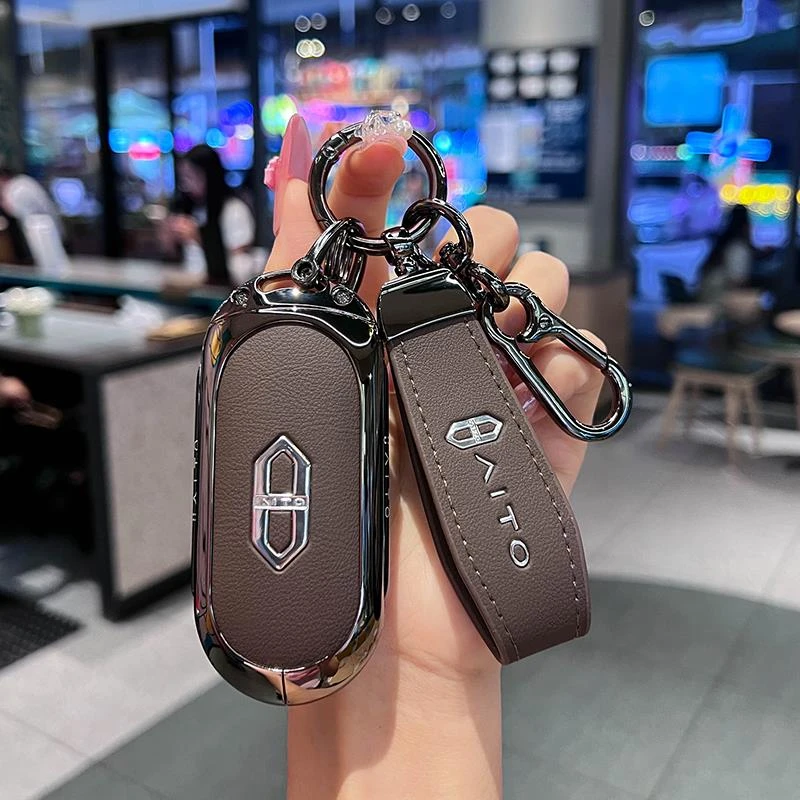 适用华为问界m9钥匙套保护壳卡片扣用品男配件女专用五座2024款