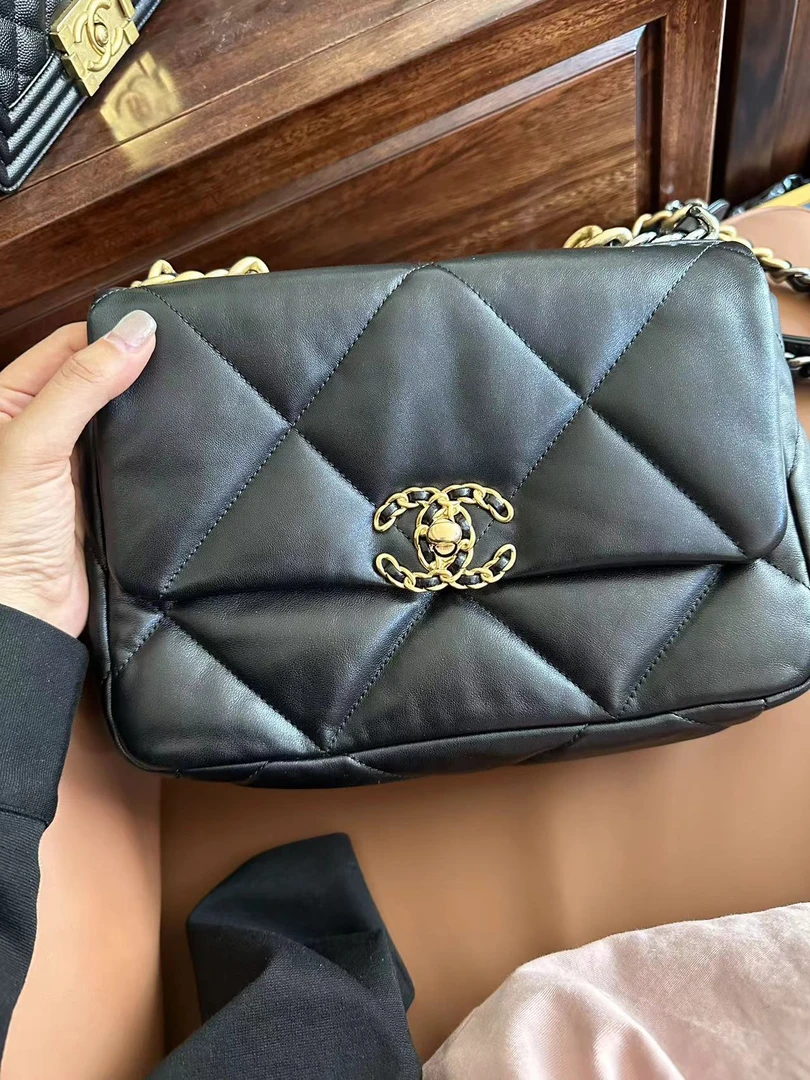 99新 Chanel/香奈儿 3325黑金19bag/单肩斜挎包/专属