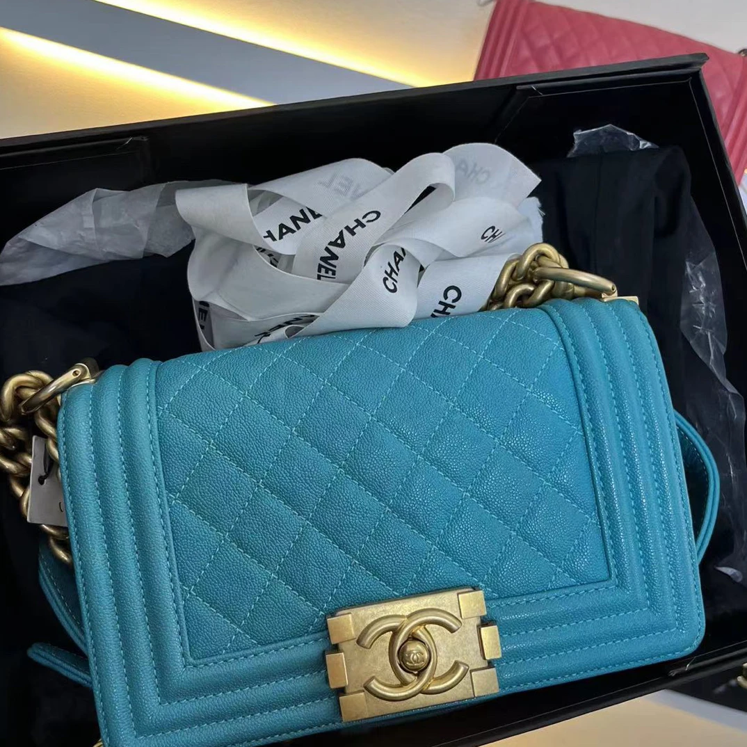 99新 Chanel/香奈儿 332/小号荔枝leboy/单肩斜挎包/10专属