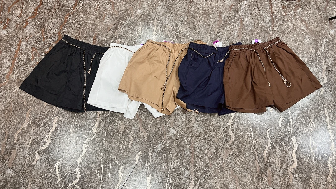 岩岩家欧货水洗布链条短裤7227