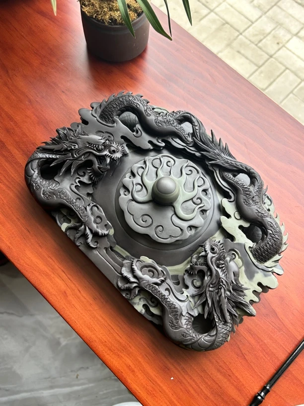 易砚—双龙戏珠砚台