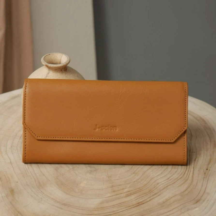 【闺宿】小众设计植鞣头层牛皮真皮文艺风设计长款小钱包手拿包998