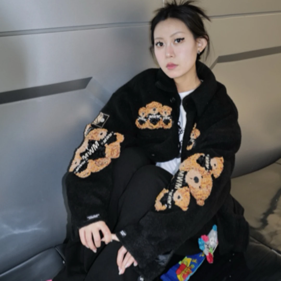 OOXOO潮汇 | MWM毛呢小熊刺绣外套男女同款