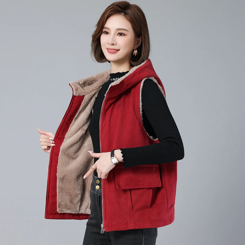 2024冬装休闲加绒加厚马甲新款9319