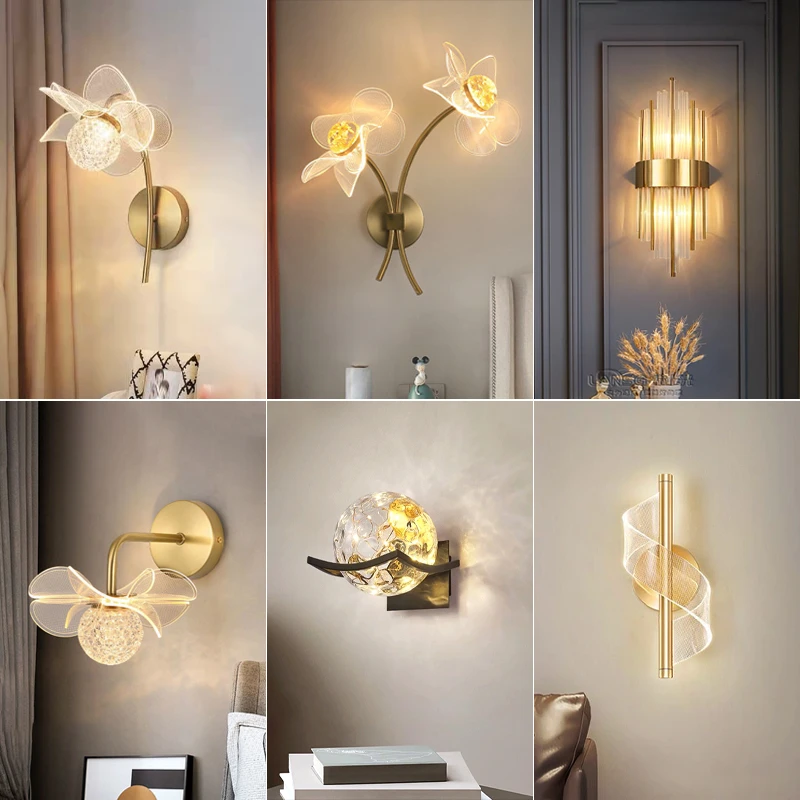 灯寰中山灯具创意现代简约床头灯饰灯具北欧轻奢走廊房间壁灯合集