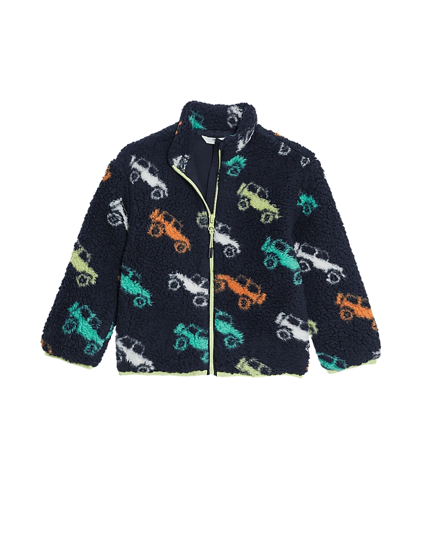 M&S-秋冬男女童绒外套羊羔绒儿童拼色外套内里有棉衬