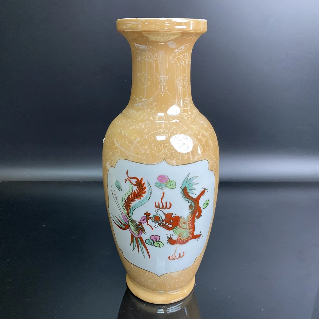 1A1225LOT039   电光釉龙凤开窗赏瓶   古陶瓷拍卖