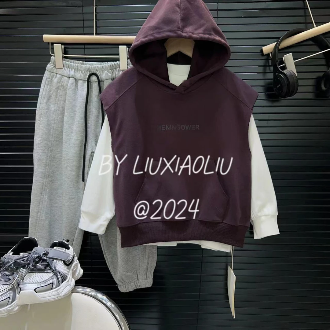 杭州六小六正版 BY LIUXIAOLIU韩版高货秋季儿童真两件卫衣2204