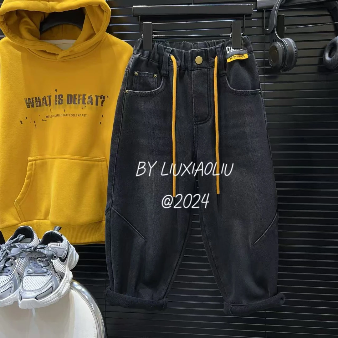 杭州六小六正版 BY LIUXIAOLIU冬季儿童加绒牛仔裤12529