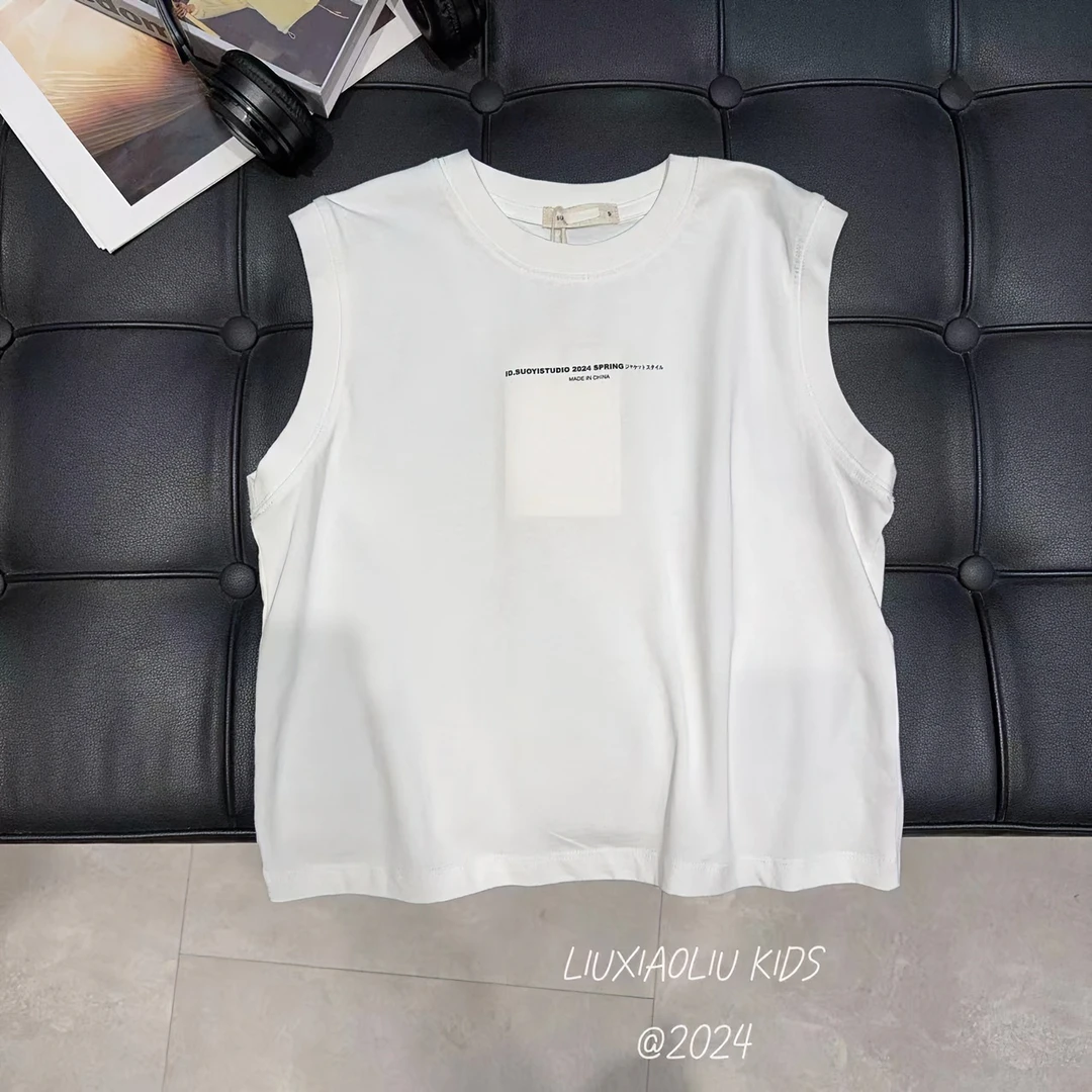 BY LIUXIAOLIU【云朵】韩版潮流时尚夏季儿童条纹无袖背心6872