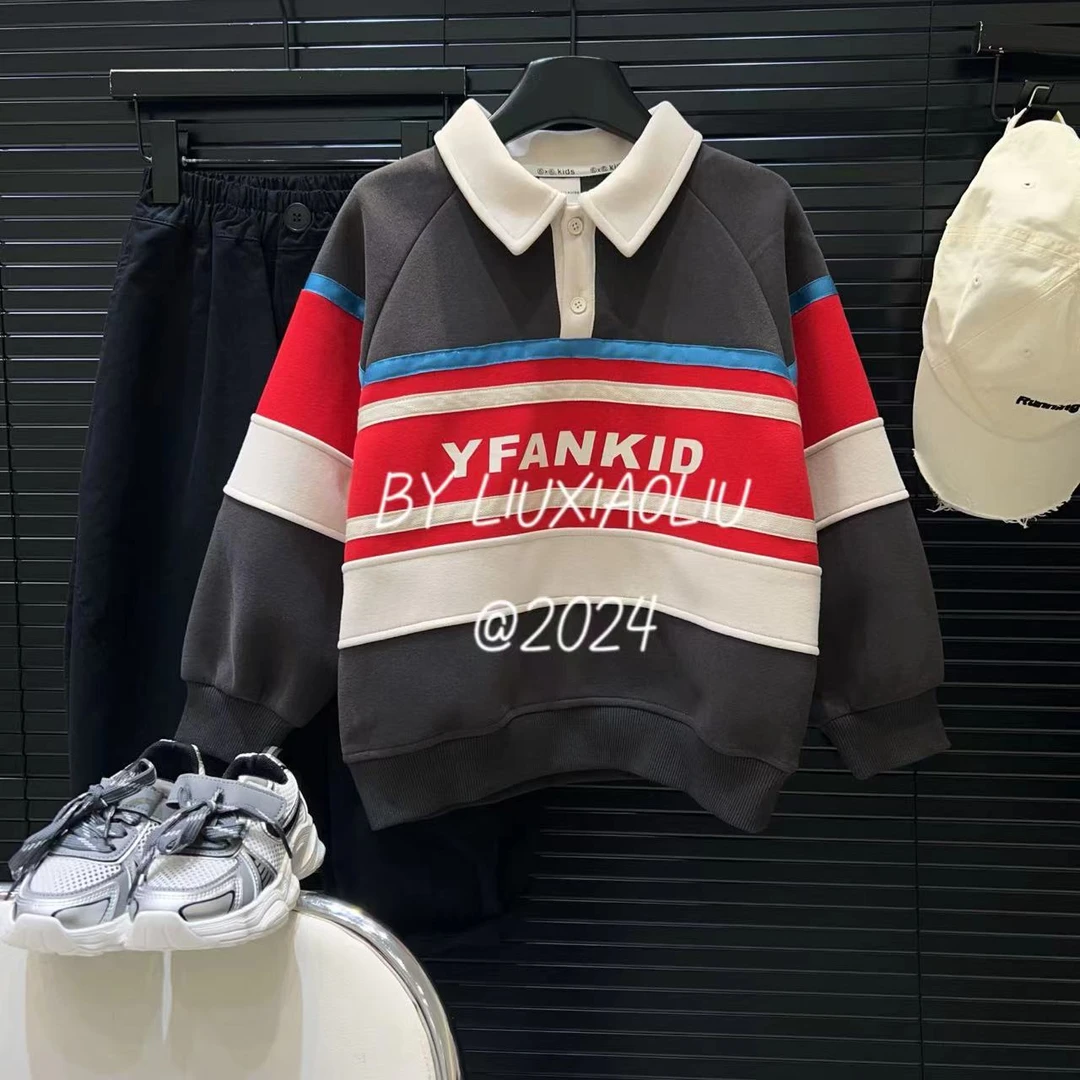 杭州六小六正版 BY LIUXIAOLIU韩版高货秋季儿童polo领卫衣12041