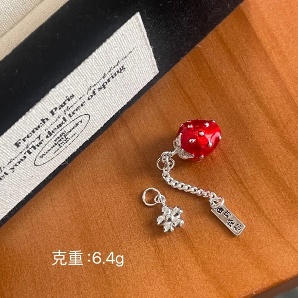 吊坠925银 大草莓吊坠