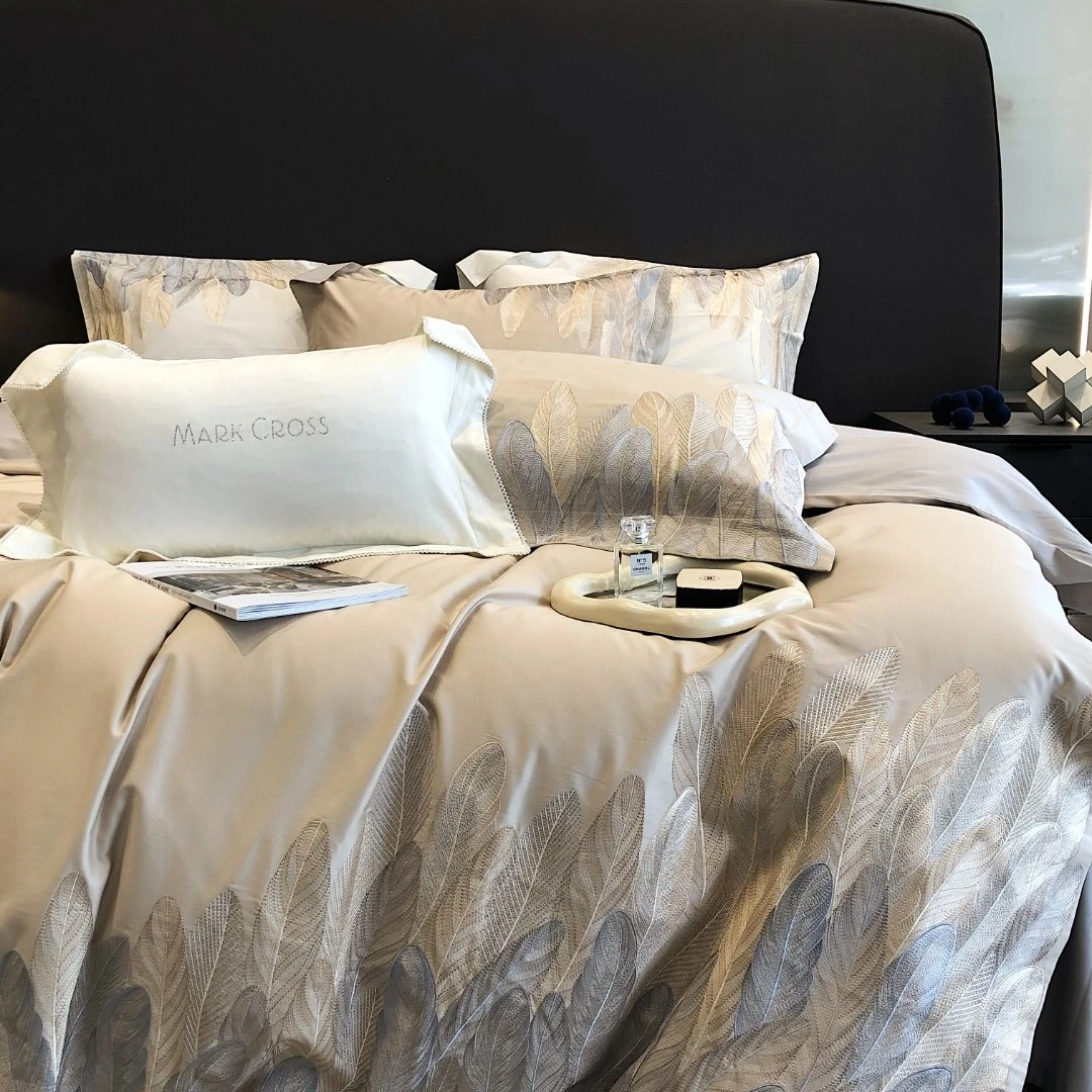 孔龙 阿曼达 高端匹马棉高端刺绣轻奢全棉四件套家纺床上用品 GT