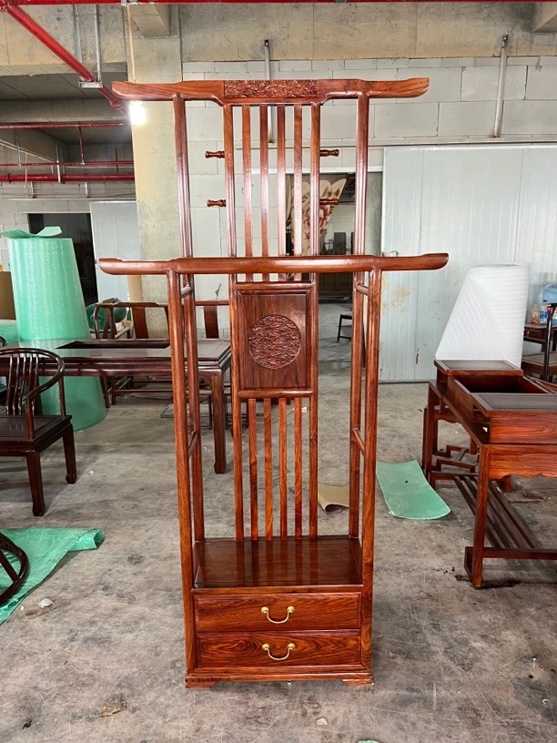 红木家具刺猬紫檀衣帽架新中式玄关储物挂衣架卧室落地衣架实木