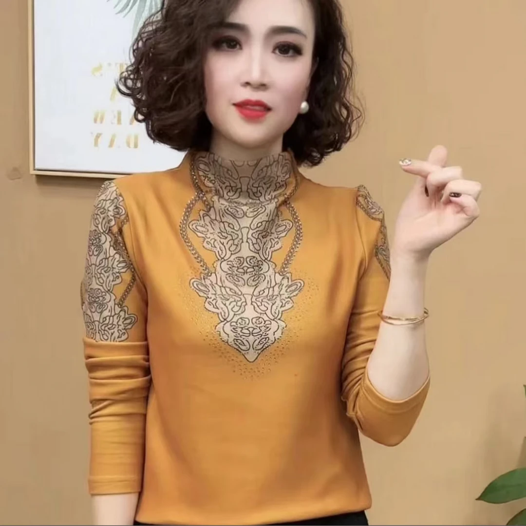 2024秋冬季新款时尚半高领气质百搭长袖减龄打底衫上衣#