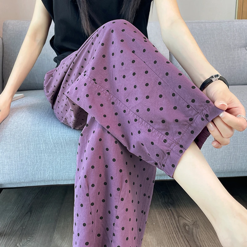 波点哈伦裤女宽松休闲裤2025年新款夏季薄款小个子高腰显瘦百搭