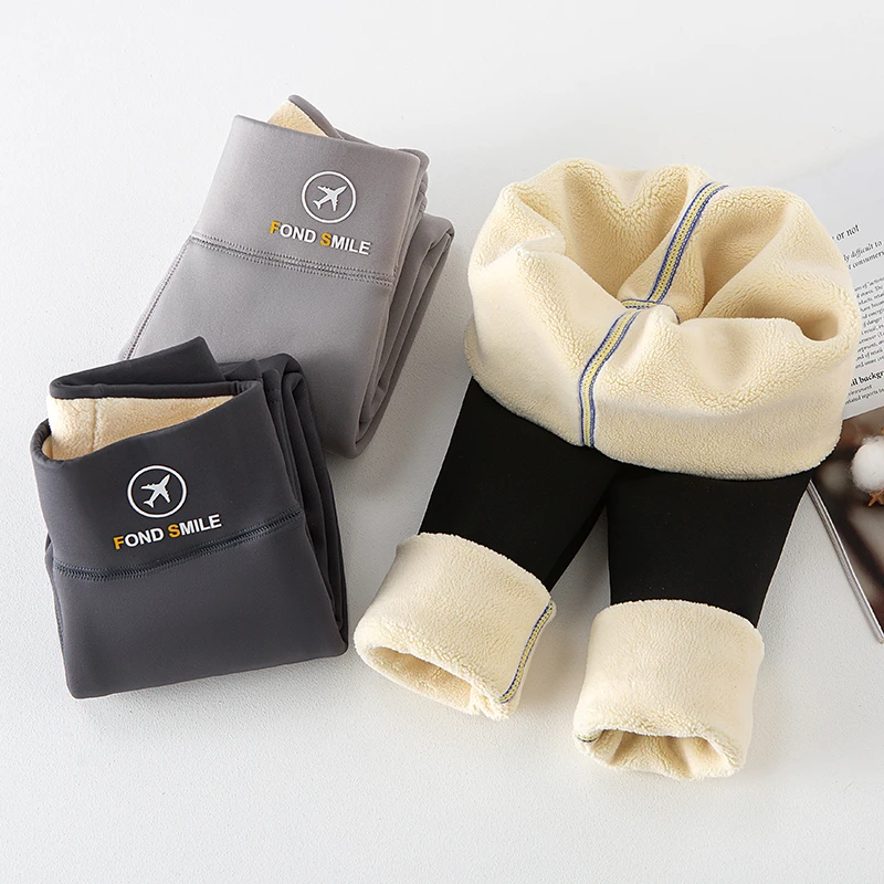 女童加绒加厚鲨鱼裤冬季儿童韩版修身长裤子女孩中大童保暖打底裤