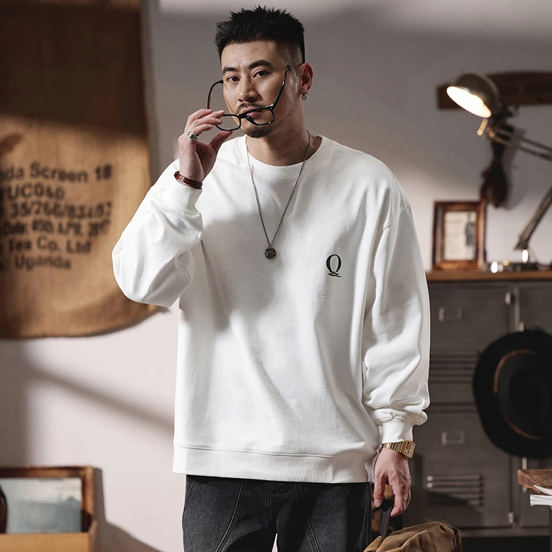 赤单703重磅美式复古卫衣男秋冬印花百搭潮流水洗磨毛休闲外套男