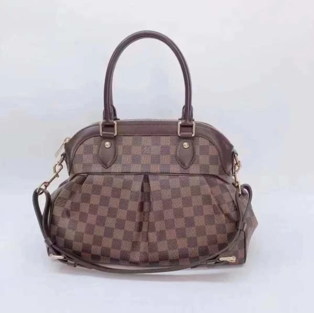 95新 LouisVuitton/路易威登 95新路易威登老花饺子包棋盘格